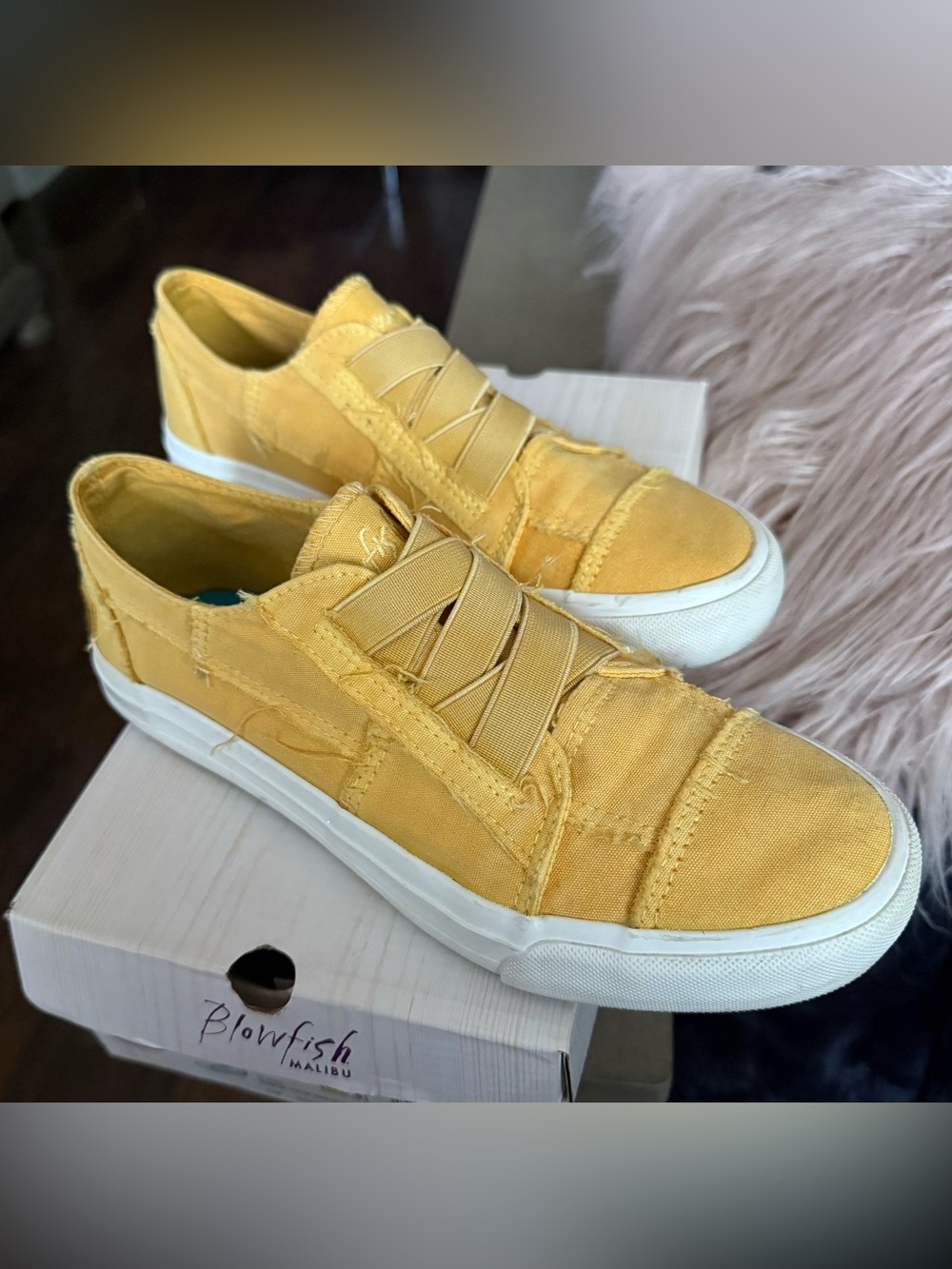 Blowfish Women's Yellow Slip-On Canvas Sneakers